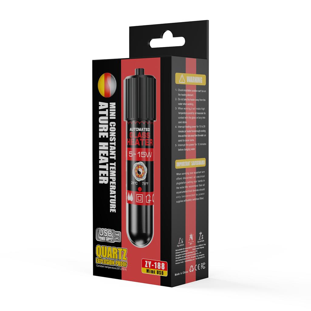 USB interface 5W 10W 15W mini heating rod low water level turtle betta automatic constant temperature heating
