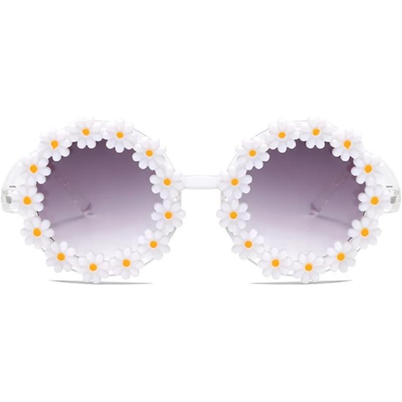 1pcs Round Flower Sunglasses for Girls Flower Shaped Cute Glasses UV 400 Protection Outdoor Beach Girl Gifts