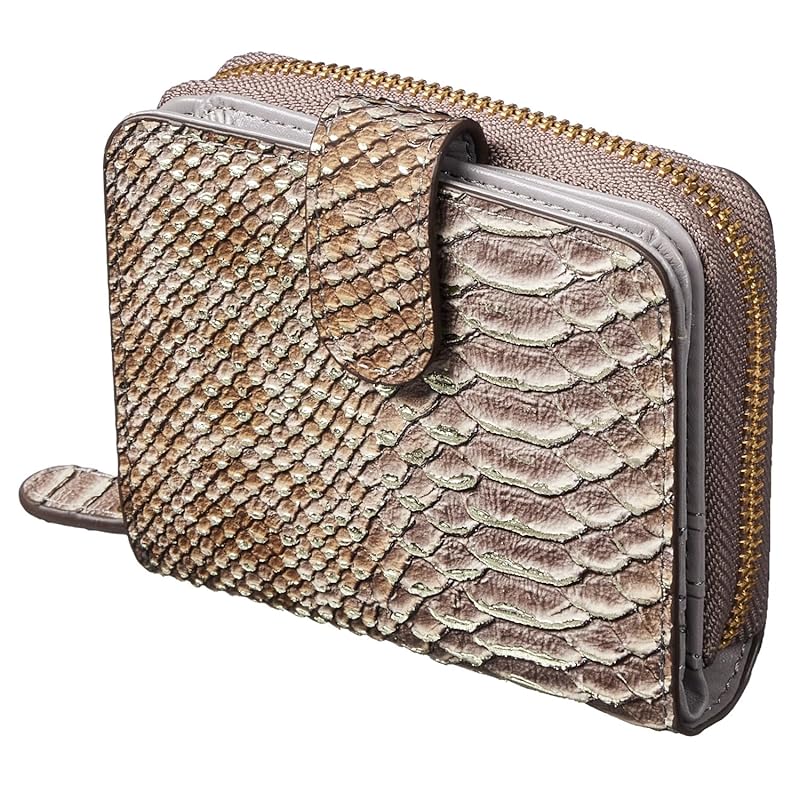

[HENLY COAT] Made in Italy cowhide Anaconda Diamantina ladies round zipper bi-fold wallet money luck up feng shui money luck wallet present for gift