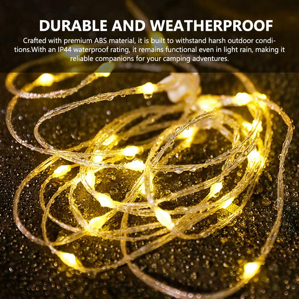 LED Camping String Light Portable 2 In 1 Campsite Ambient Lamp Waterproof Tent Light with 5