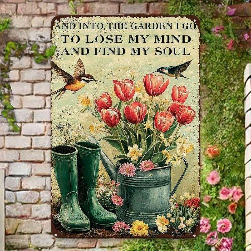 

Vintage Metal Sign Wall Decor 8x12 Inch Rustic Flower Tin Poster Garden Home Decoration