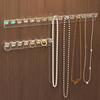 8 Hooks Jewelry Display Rack Wall Hanger Transparent Jewelry Hanging Hooks Adhesive Paste Plastic Organizer Box