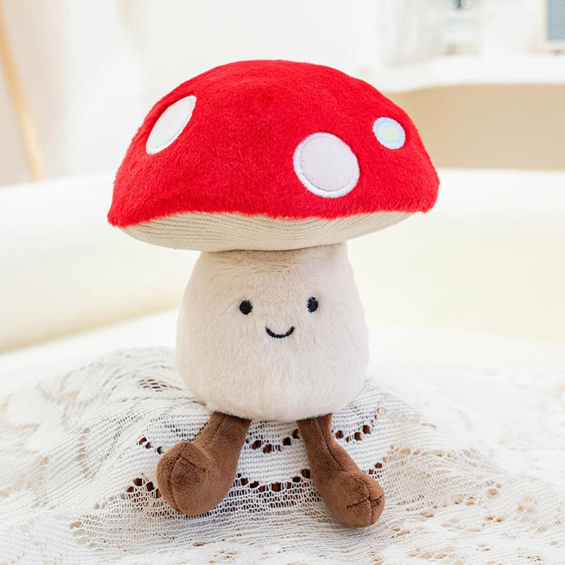 Creative Eggplant Doll Red Umbrella Umbrella Mushroom Doll Cute Vegetable Fruit Shape Plush Toy Boutique Doll