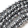 [GOLD STONE] Terahertz Ore 128 Facets, 40cm Long, Mirror Ball Cut, Handmade Accessories, Sold in Strands, 4mm