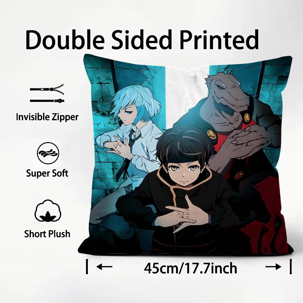 

TTower Of GodD Anime Cushion Cover Plush Fabric Soft DoubleSided Printed Sofa Warm Winter Home Child Gift Pillow Case 30x30cm