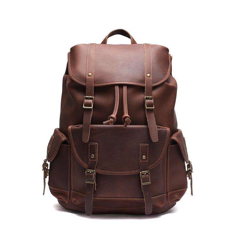 Men's Vintage Leather Backpack for Business and Travel
