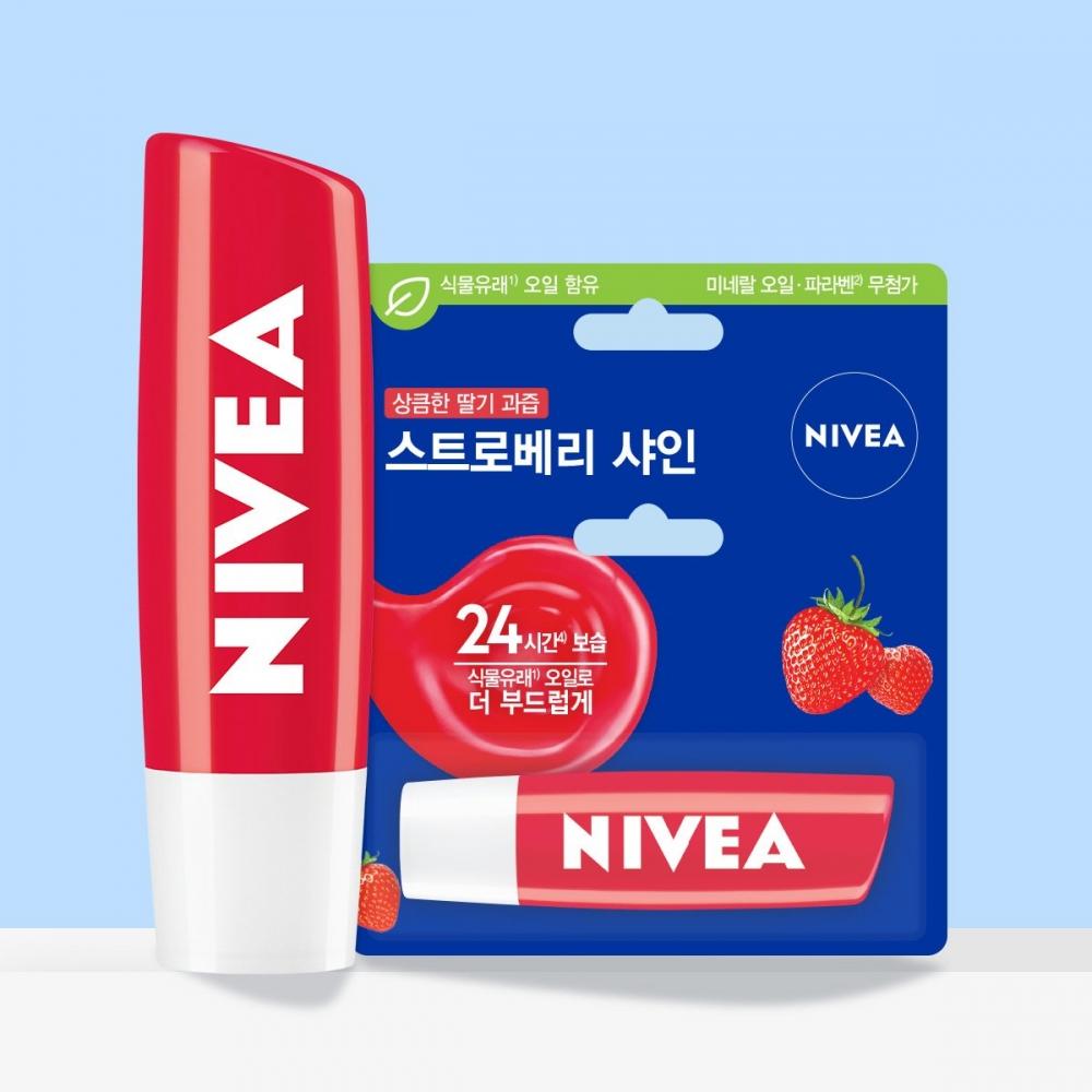 [nivea] Lip Care Fruity Shine Strawberry 4.8g