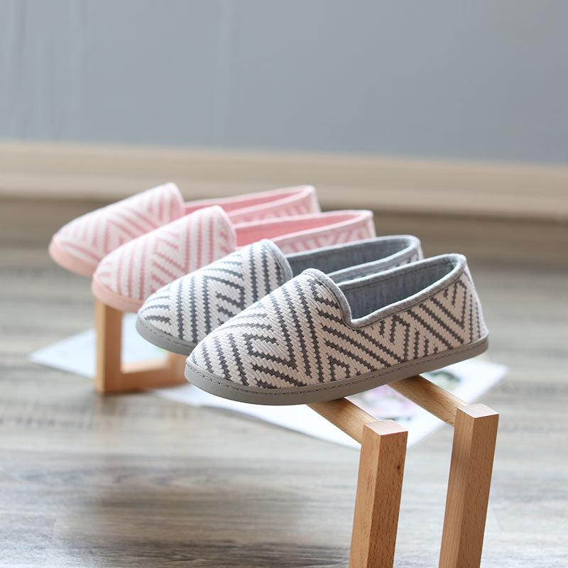 Fashion New 2025 Spring Autumn At Home Thermal Anti-Skid Slippers Women's Knitted Indoor Slippers Soft Outsole House Shoes