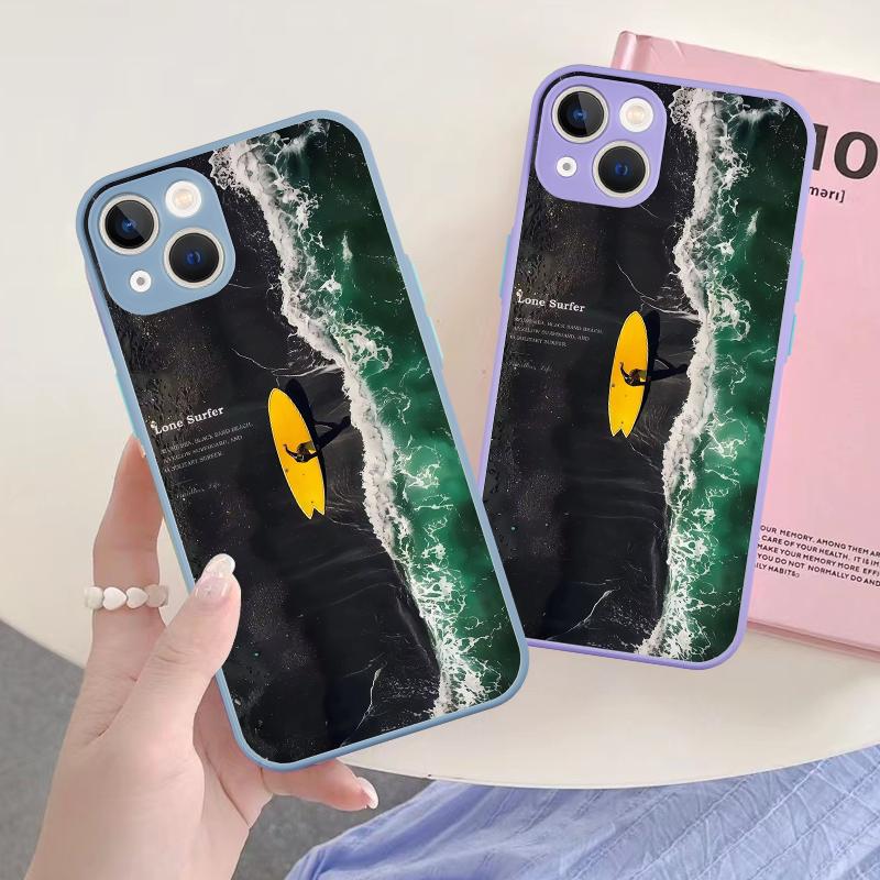 INS Lone Surfer Mobile Phone Case For iPhone 16 15 11 12 14 13 Pro Max Mini X Xs XSMax XR 7 8 Plus SE4 16e Silica Covers Fundas