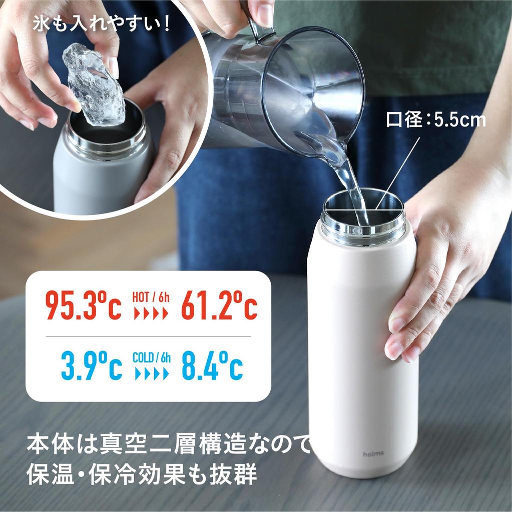 CB Japan Open Water Direct Vacuum Stainless Steel Active Bottle Holms One-Touch Bottle, 780ml, Beige, Drinking, Insulated, Double-Walled Bottle,