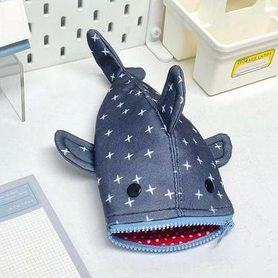 Trousse à crayons Créative Kawaii Requin Étoile Dessin Animé Drôle Bouche de Requin Fermeture Éclair Pochette à Crayon Mignonne Requin Sac de Rangement de Papeterie Cadeaux