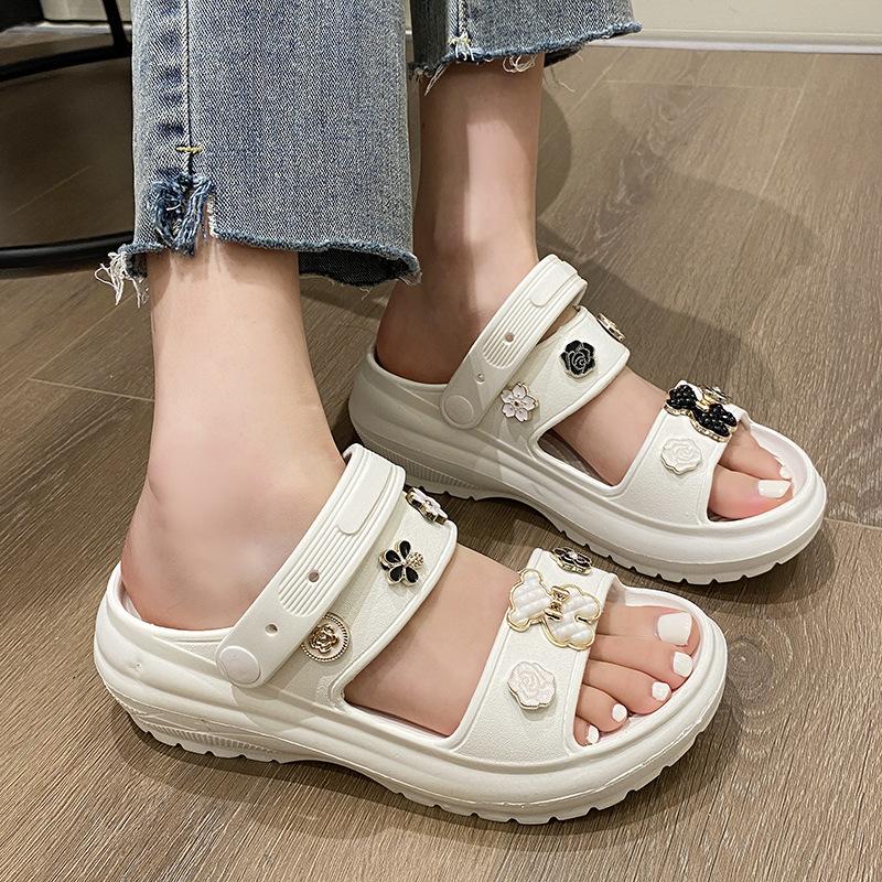 Fashion 2025 Women's Summer Slippers Thick Bottom Platform Sandals Casual Outdoor Beach Slides Soft EVA Home Slipper DIY Fashion Clogs