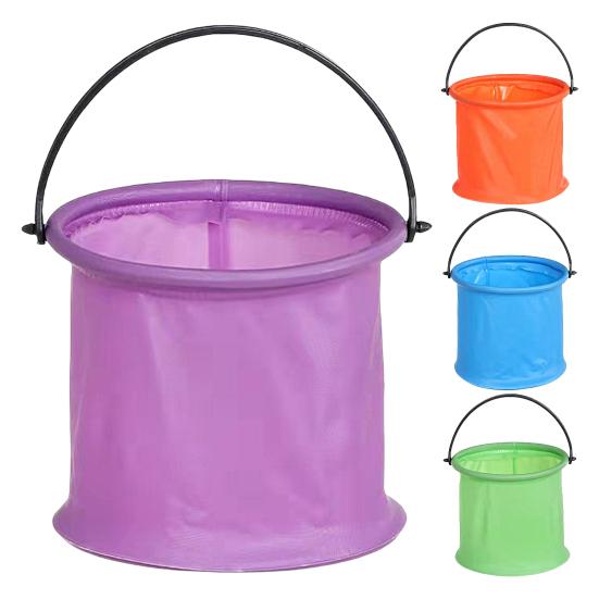 Mini Beach Bucket Folding Broken-proof Happy Summer Sand Bucket Kids Toy