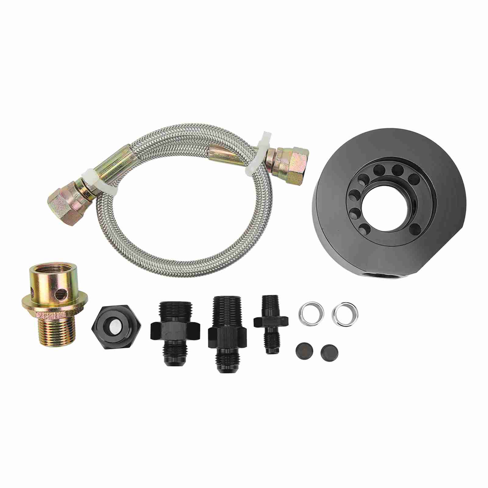 

11Pcs VTEC Head Conversion Kit Oil Filter Sandwich Plate Adapter Aluminum Replacement for Acura LS B18 B20 Black чорний