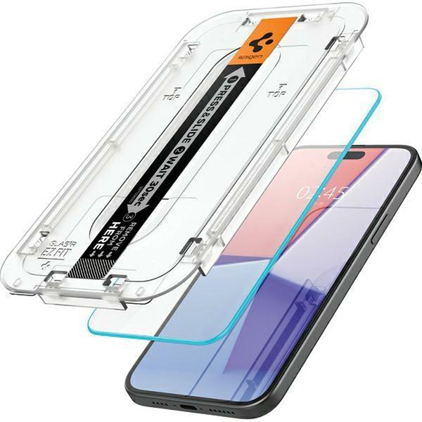 Spigen Glas.TR iPhone 15 Pro 6.1""EZ FIT" 2 Pcs. Clear Tempered Glass AGL06892