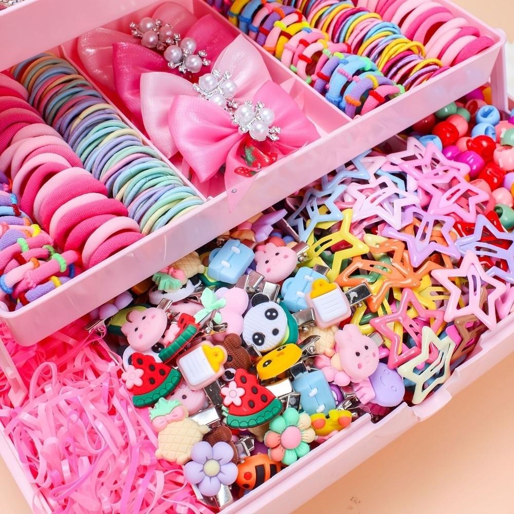 Set da 546 Pezzi di Accessori per Capelli Elastici a Fiocco Senza Danni ai Capelli Fermagli Colorati Elastici per Capelli Bambine Bambini
