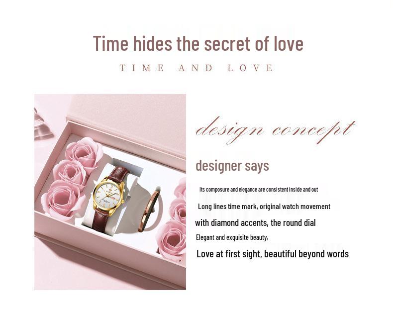 BINBOND Waterproof Couple Watches with Double Calendar - Women's Model
