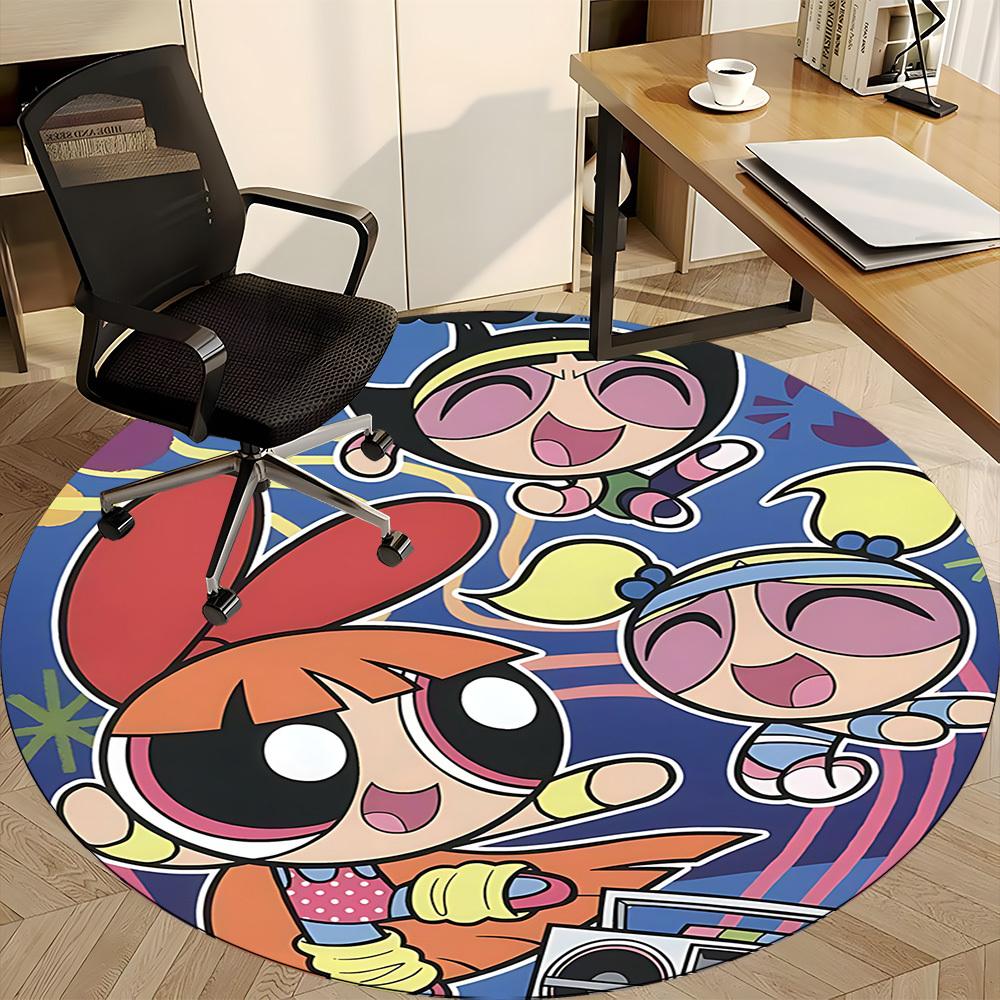 P-Powerpuff Girls Office Round Area Rug, Under Office Chairs Bedroom Living Room Home Decor a1022222