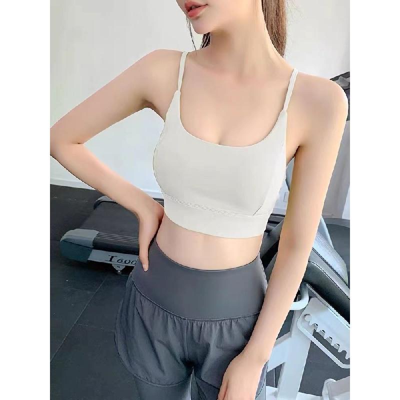 Europäischer und amerikanischer neuer abnehmbarer Yoga-BH mit Brustpolster, hochfest, stoßfest, nackt