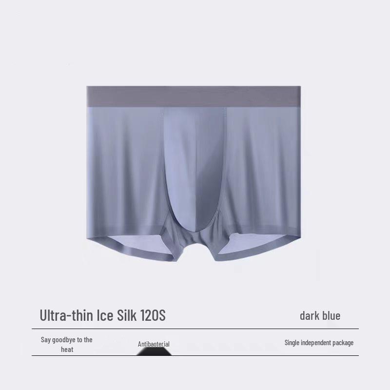 Men's Plus Size Quick-Dry Ice Silk Boxer Briefs - Summer Antibacterial and Breathable.