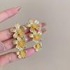 Vintage Large Flowers Dangle Earrings for Women Splicing Metal 3D Flowers Ear Pendant Statement Earrings Jewelry Accessories