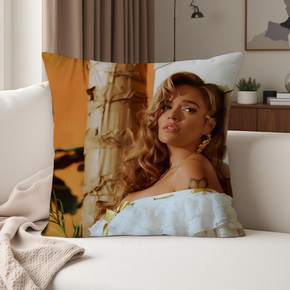 Singer K-Karol G Funny Pillow Case Suitable For Bedrooms Living Rooms Cars Home Decoration