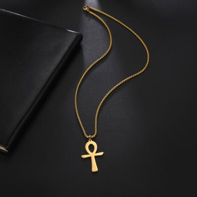 Ancient Egyptian Ankh Cross Pendant Necklace for Men Women Chain Stainless Steel Jewelry Accessories Gifts Collar Hombre