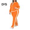 2 Stuks/Set Dames Joggingpak Plus Size Rits Lange Mouw Trainingspak met Broek Losvallend Trainingspak Sportoutfit voor Joggers