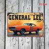 [Vintage Iron Wall Plaque] Surface,Vintage Iron Wall Plaque - "General Li 01" Vintage Car Art with Flame Orange And Black Design