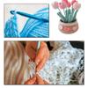 Kit de Crochê DIY de Flor em Vaso com Tutoriais em Vídeo Kit de Tricô Tecido à Mão Resistente ao Desgaste para Decoração de Casa Sala de Estar Ornamento de Mesa