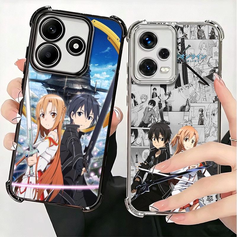 Sword Art Online Anime Weiche Handyhülle Für Xiaomi Redmi Note 14 15 Pro Plus 13 12 11S 11T 5G 10 9S 9 Galvanisiert Anti-Fall Fundas