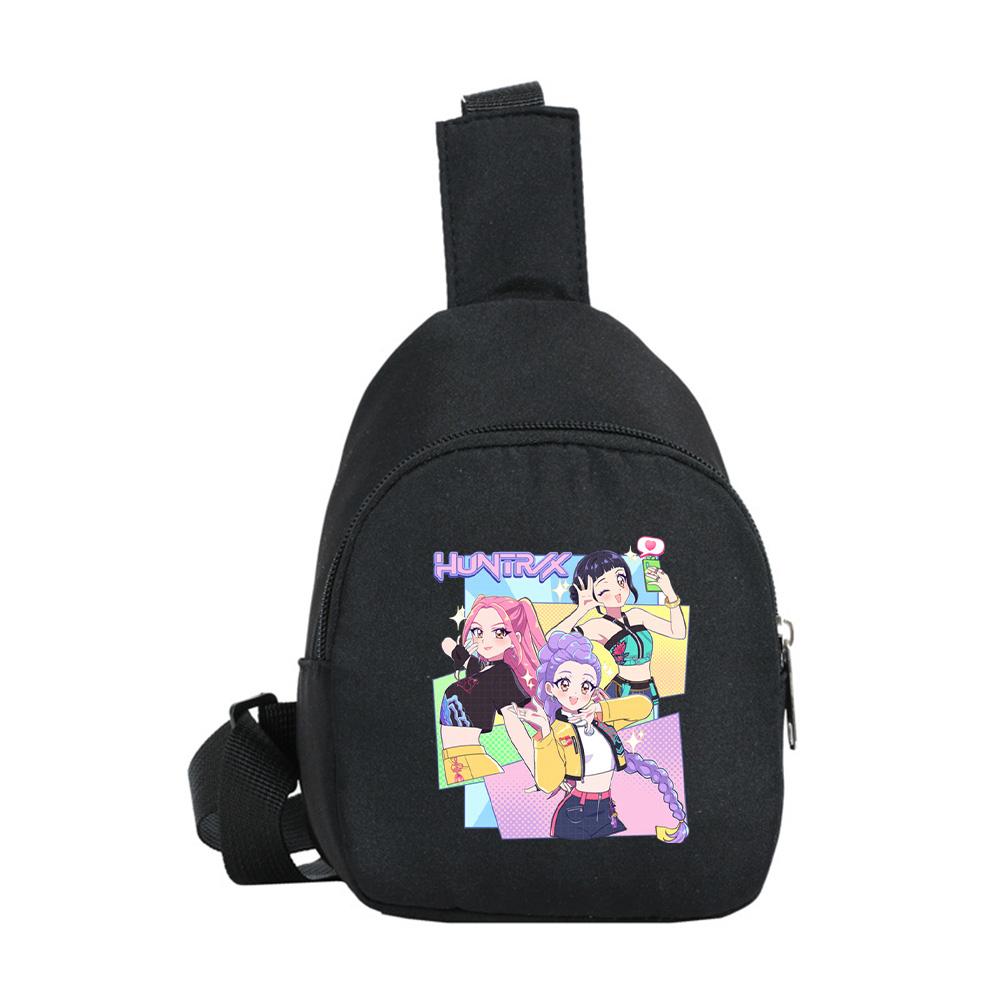 Cartoon Anime K-Pop Demon Hunters Printed Kawaii Chest Pack for Boy Girl Shoulder Bag Student Portable Crossbody Pouch Christmas Gift