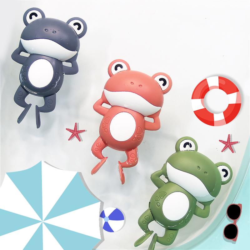 1Pcs New Cute Baby Bath Toys For Children New Baby Bath Swimming Bath Toy Cute Frogs Clockwork Bath Toy Infantil