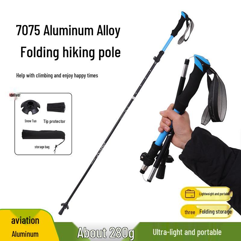 Yunxiang Ultra-light 7075 Aluminum Trekking Poles - Folding, Non-slip, Professional Outdoor Walking Sticks
