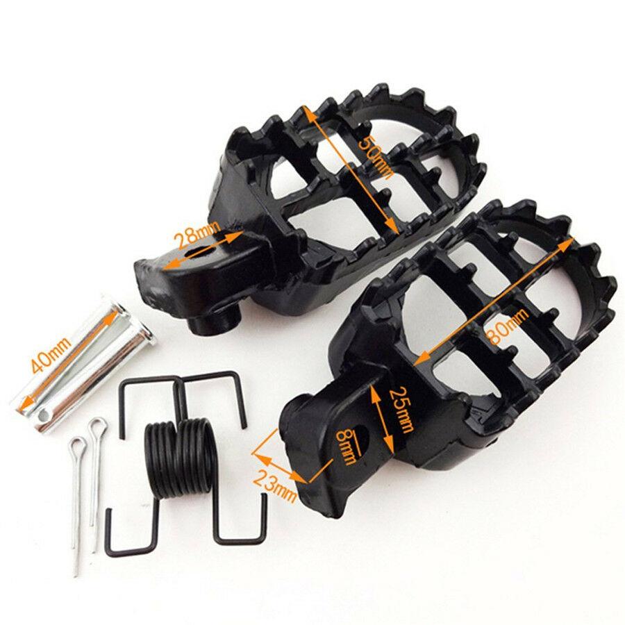Wide Motorcycle Foot Pegs Footrest 8Mm Bolt For Honda Cr Crf Xr Kawasaki Klx110