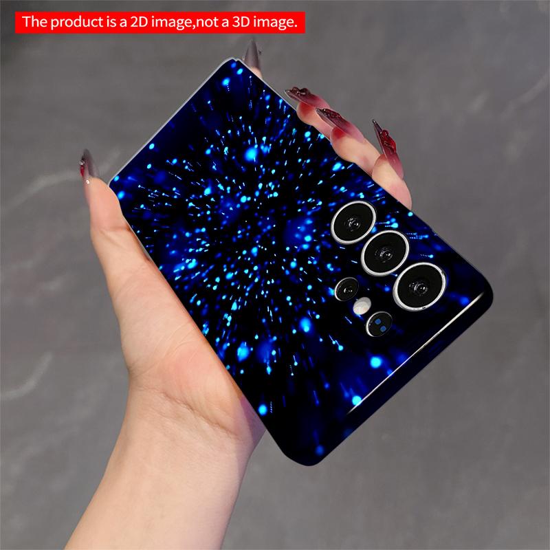 2DFlat Samsung Phone Case Blue Cosmic Particle Explosion Phone Case Applicable To Galaxy S22 S23 S24 S25ULTRA S26 A12 A13 A14 A15 A16