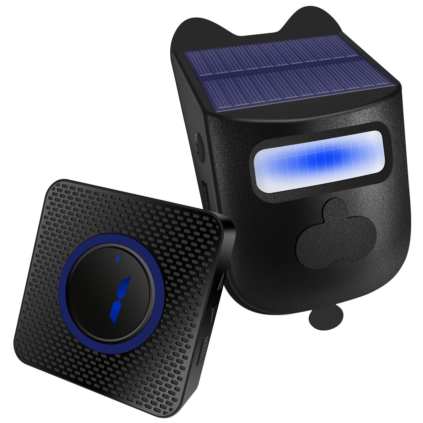 Solar-Powered Infrared Doorbell with Outdoor Waterproof Alarm and Driveway Detection for Villa. Receiver (EU Plug)