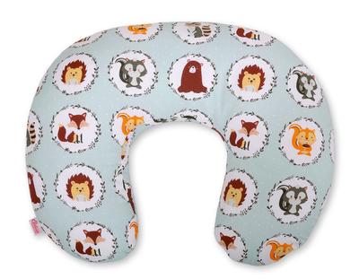Bean-shaped Nursing Pillow + Removable Cover - Animals In Wreaths