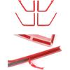 ABS Red Full Interior Decorative Cover Trim Sticker Compatible with Ford F150 2015-2020 (4pcs/Set Inner Door Handle Under Decorative Strip)