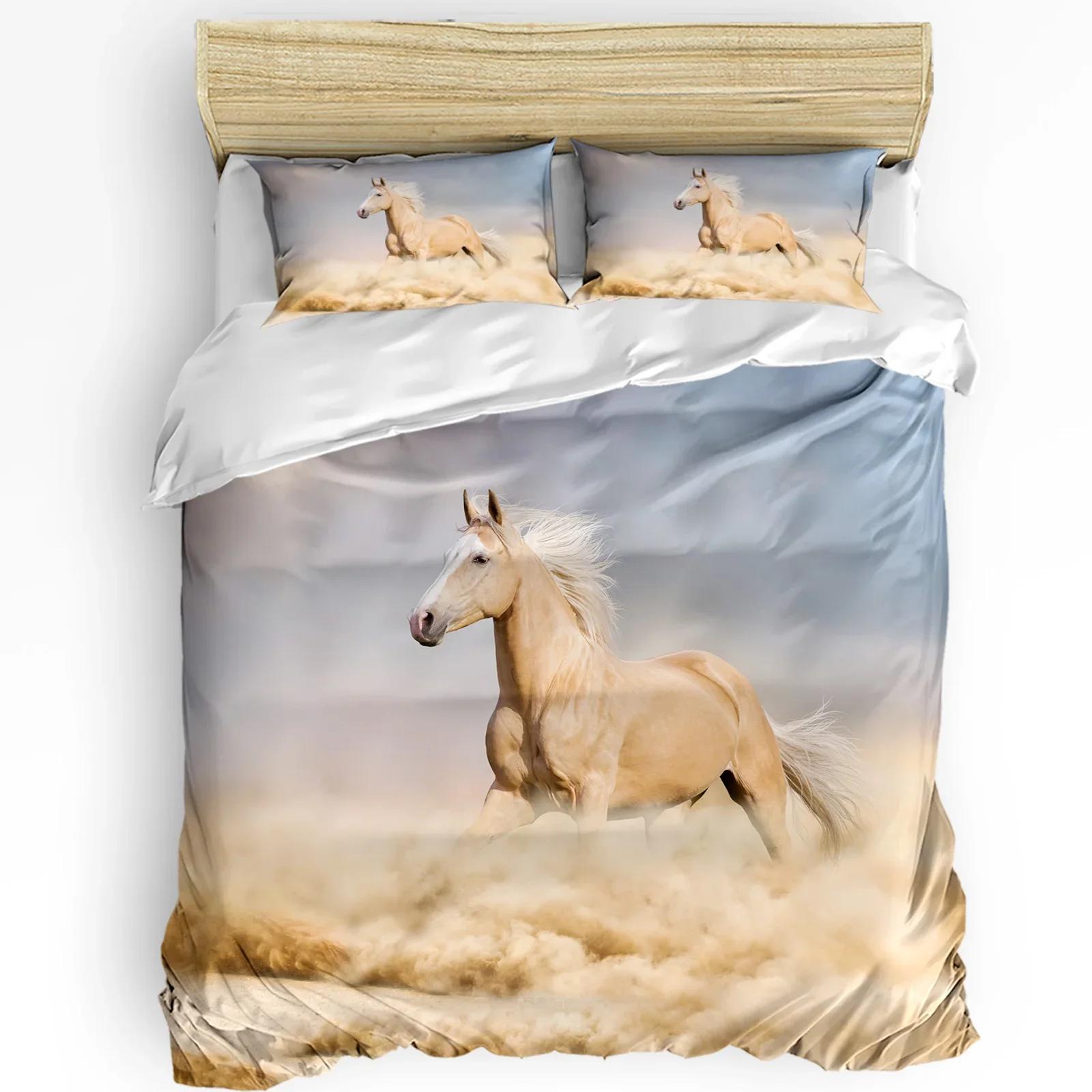 

Brown Horse Grassland River Bedding Set 3pcs Duvet Cover Pillowcase Kids Adult Quilt Cover Double Bed Set Home Textile EU single(135x200cm)