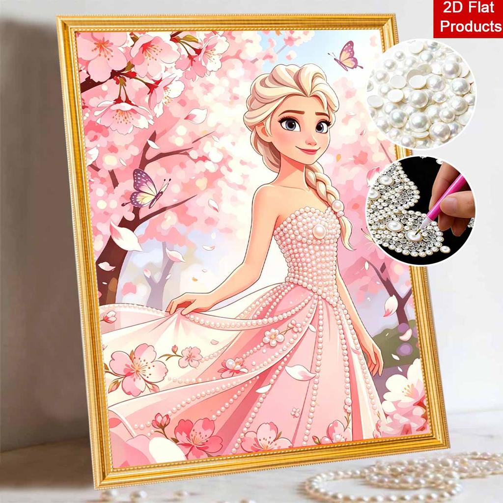 Disney DIY Pearl Art Painting Frozen Elsa Home Wall Decoration Pearl Gemstone Painting Pictures Crafts Home Decoration