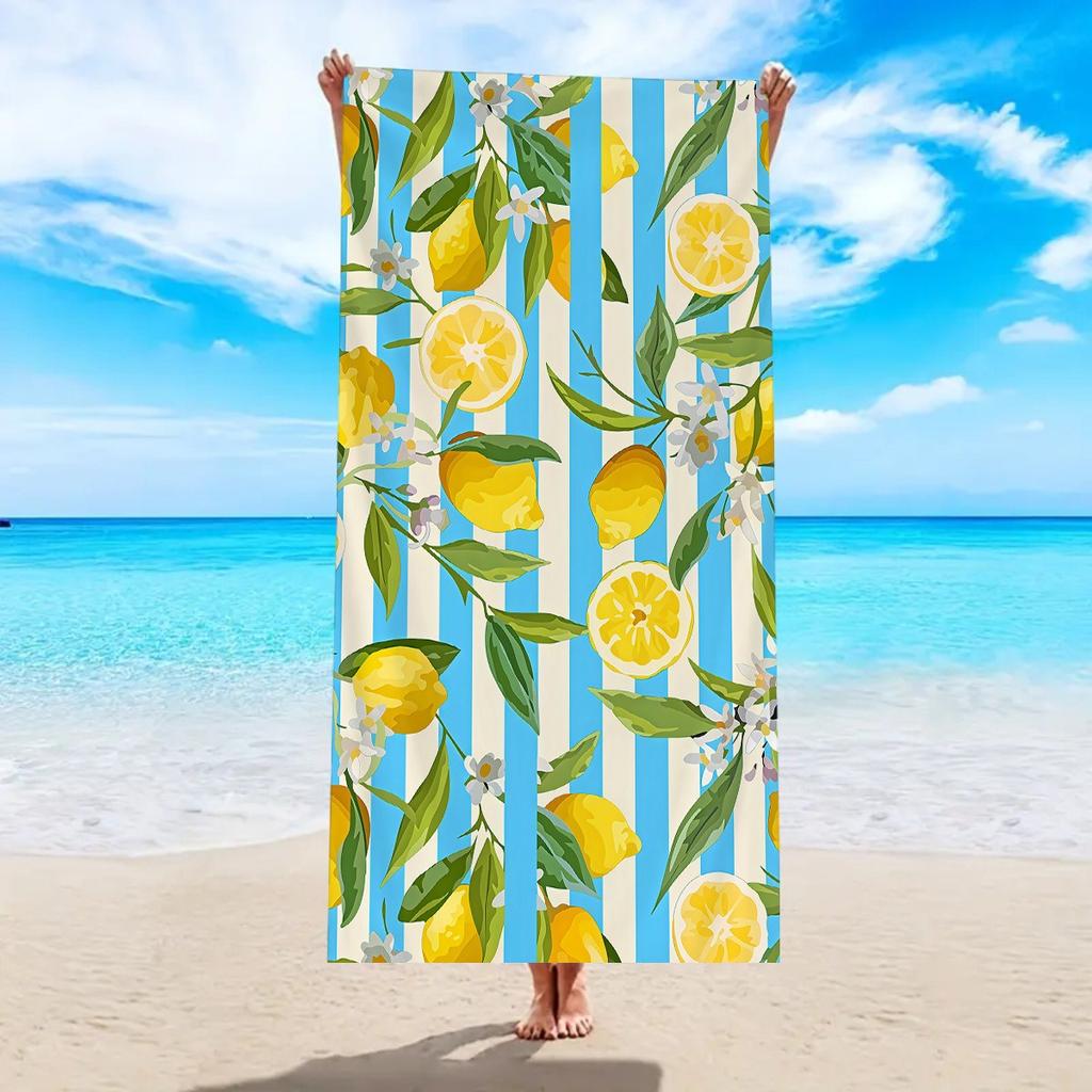 Cute Summer Watermelon Print Beach Towel Quick Dry Sand-Free Absorbent Lightweight Beach Blanket for Beach Vacation