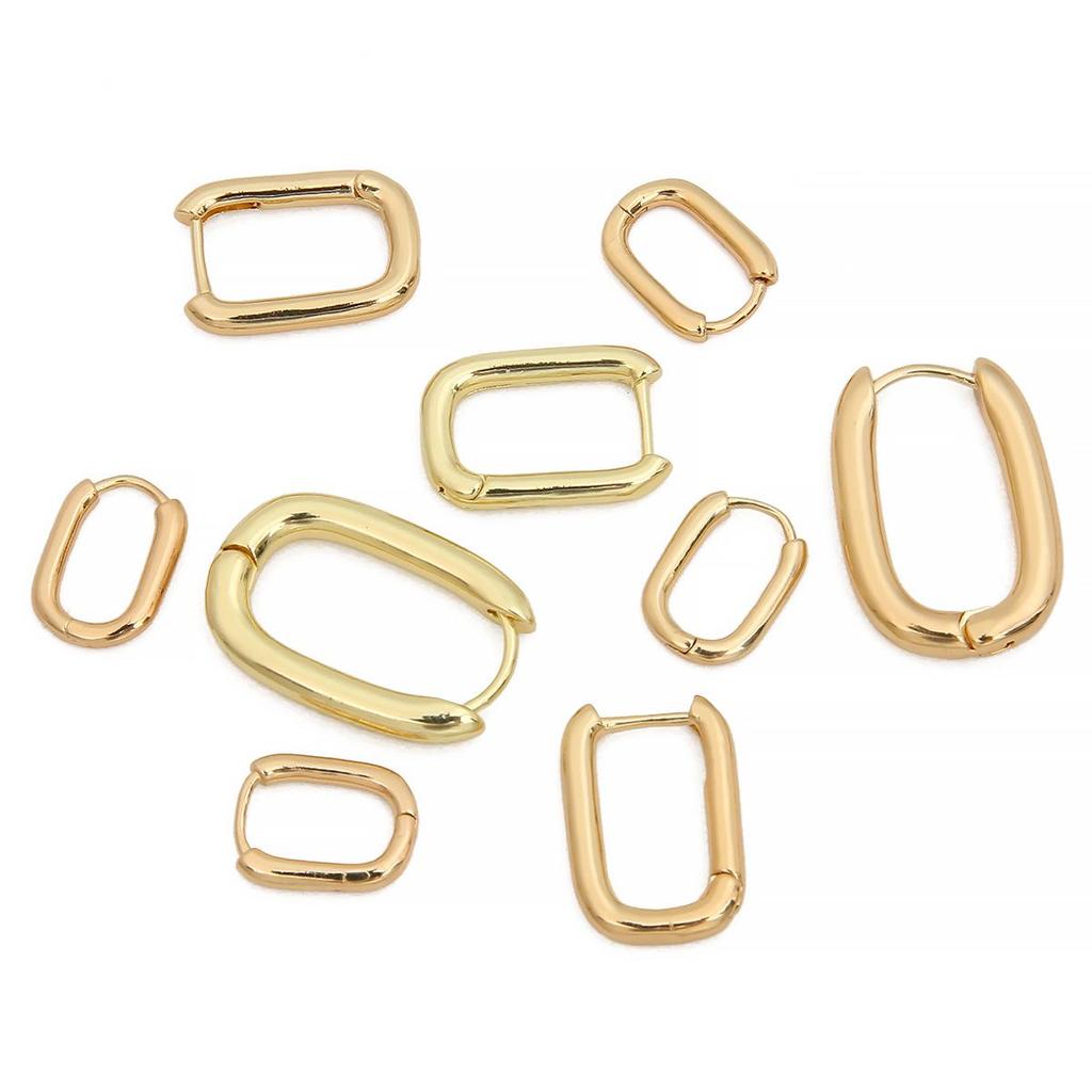 14K/18K Hollow Oval Earring Clasps Handmade French Ear Hooks for DIY Jewelry Accessories E18