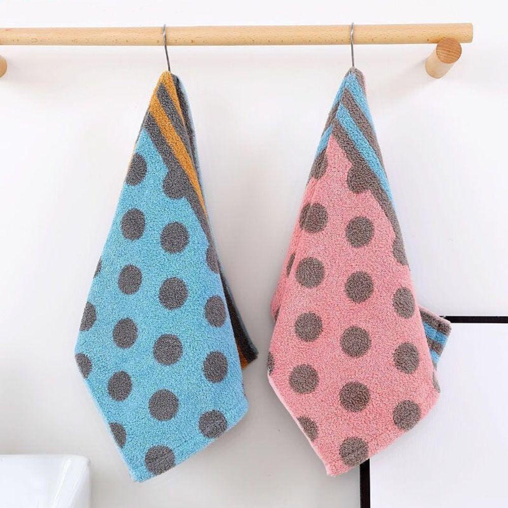2Pcs Thickened Stripe Spot Baby Bath Towel 30x60cm Shower Towel Cotton Hand Towel  Face Wash