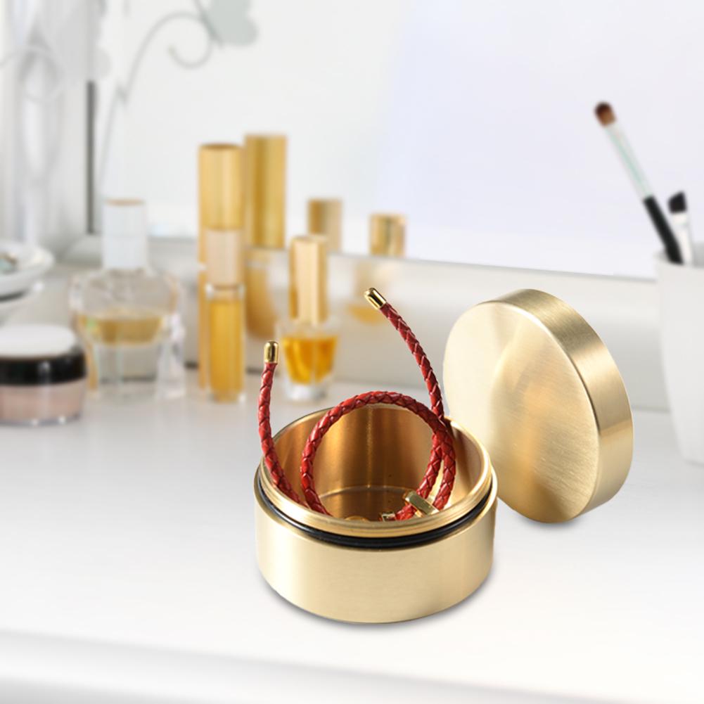 Shockproof Sealed Brass Box Dustproof Moisture-proof Pill Waterproof Container Nuts Candy Space-saving Organizer