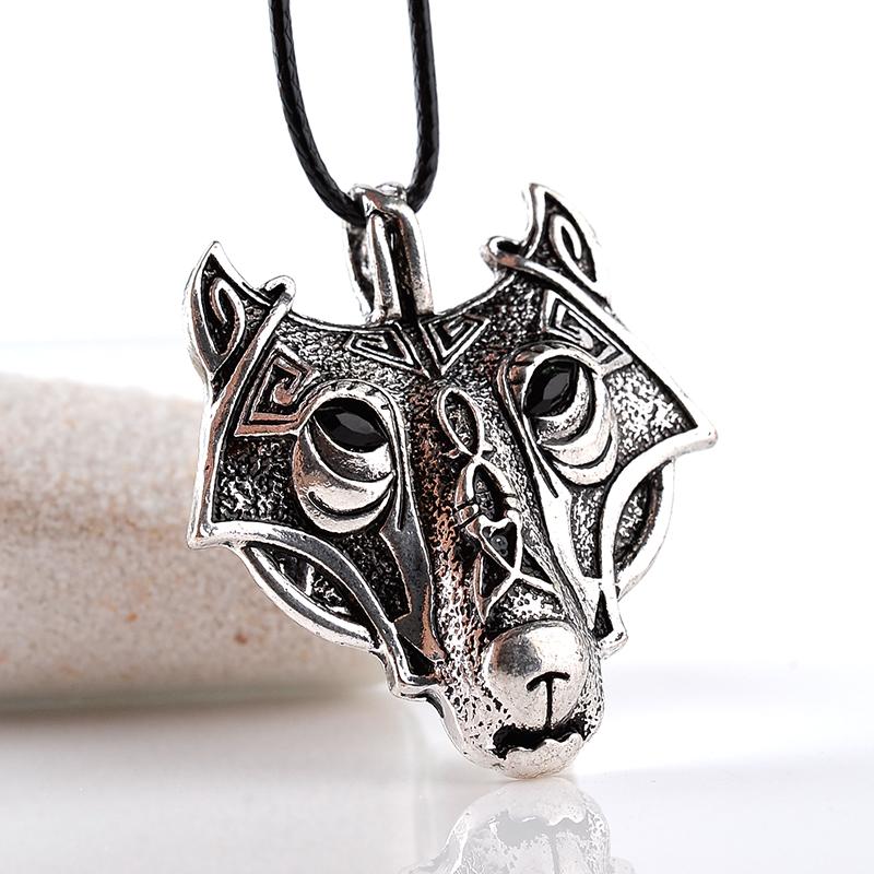 Funny Norse Mythology Viking Wolf Head Pendant Necklace Pendant Vintage Original Animal Jewelry