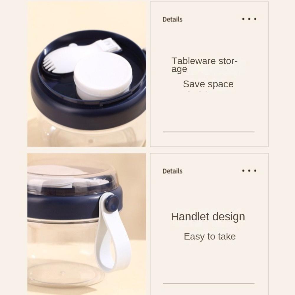 650ml Salad Containers Portable Overnight Oatmeal Cup Reusable Yogurt Cups  for Meal Prep