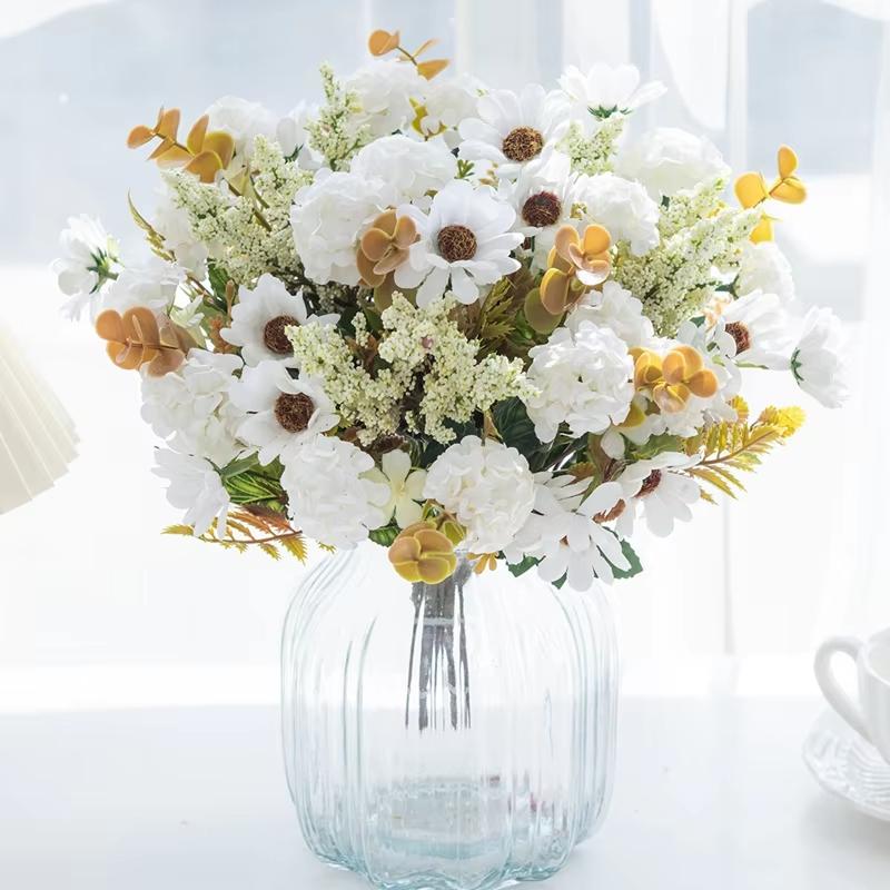 Artificial Flowers Silk Chrysanthemum Bridal Bouquets Valentine's Wedding Outdoor Vases Garden Home Room Decora Gift Accessories