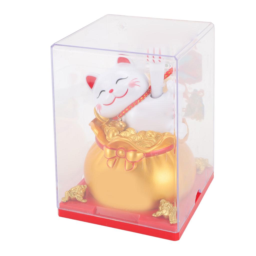Cat Waving Arm ABS Solar Powered Light Induction Wealth Welcoming Fortune Cat Decoration for Home Car Housewarming Gift