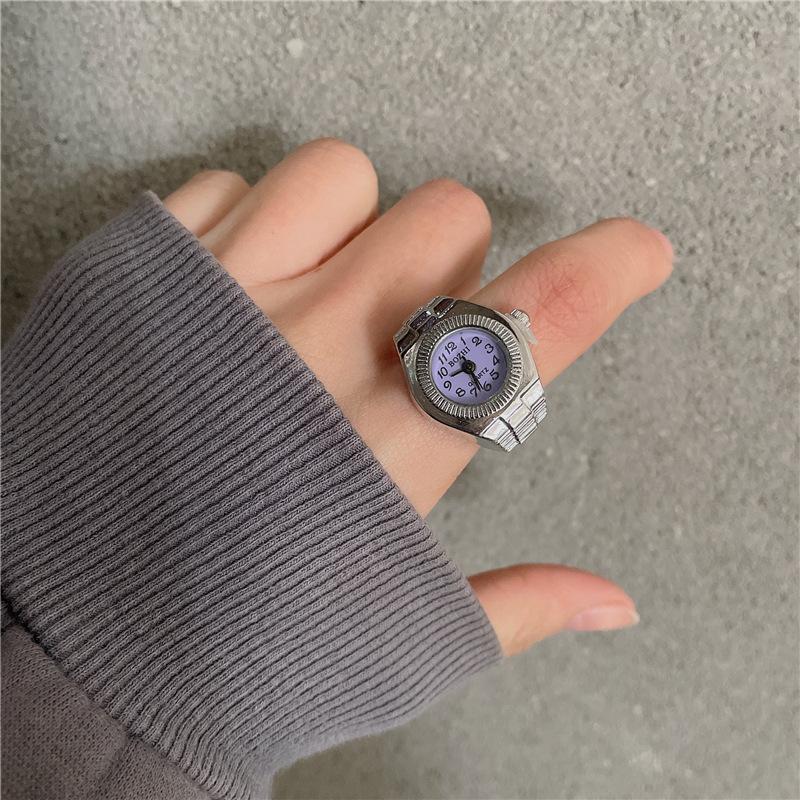Mini Vintage Anello Orologio Rotondo Creativo Quarzo Orologi Moda Coppia Orologi Accessori